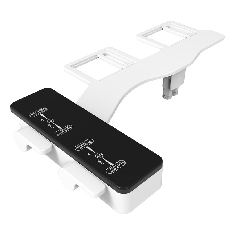 Ultra slim hot and cold water bidet attachment