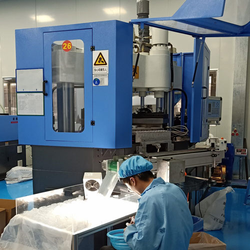 Production equipment for medical laboratory supplies such as reagent bottles